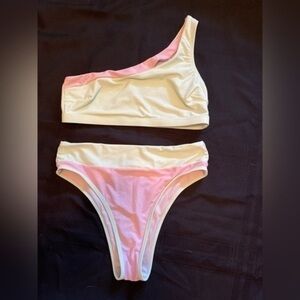 Cupshe two piece one shoulder bikini.